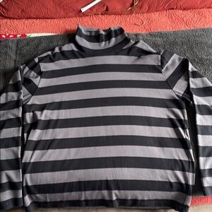 Striped Black and Gray Men's Turtleneck from Noah NYC